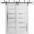 Sliding Closet Barn Bypass Doors | Quadro 4088 Cognac Oak with Frosted Glass | Sturdy 6.6ft Rails Hardware Set | Wood Solid Bedroom Wardrobe Doors  Nordic White