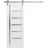 Sturdy Barn Door | Quadro 4088 Ginger Ash with Frosted Glass | Silver 6.6FT Rail Hangers Heavy Hardware Set | Solid Panel Interior Doors White