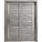 Sliding Closet Bypass Doors | Quadro 4088 Chocolate Ash with Frosted Glass | Sturdy Rails Moldings Trims Hardware Set | Wood Solid Bedroom Wardrobe Doors  Nebraska Grey