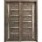 Sliding Closet Bypass Doors | Quadro 4088 Chocolate Ash with Frosted Glass | Sturdy Rails Moldings Trims Hardware Set | Wood Solid Bedroom Wardrobe Doors  Cognac Oak