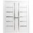 French Double Panel Lite Doors with Hardware | Quadro 4088 White Silk with Frosted Glass | Panel Frame Trims | Bathroom Bedroom Interior Sturdy Door White