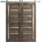 Sturdy Double Barn Door | Quadro 4088 Nebraska Grey with Frosted Glass | Silver 13FT Rail Hangers Heavy Set | Solid Panel Interior Doors Cognac Oak
