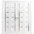 Sliding Closet Double Bi-fold Doors | Quadro 4088 Matte Black with Frosted Glass | Sturdy Tracks Moldings Trims Hardware Set | Wood Solid Bedroom Wardrobe Doors  White