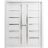 Sliding French Double Pocket Doors | Quadro 4088 Nebraska Grey with Frosted Glass | Kit Trims Rail Hardware | Solid Wood Interior Bedroom Sturdy Doors Nordic White