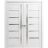 French Double Panel Lite Doors with Hardware | Quadro 4088 White Silk with Frosted Glass | Panel Frame Trims | Bathroom Bedroom Interior Sturdy Door Nordic White