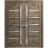 French Double Panel Lite Doors with Hardware | Quadro 4088 White Silk with Frosted Glass | Panel Frame Trims | Bathroom Bedroom Interior Sturdy Door Cognac Oak