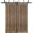 Barn Bypass Doors 6.6ft Hardware | Quadro 4111 Walnut | Sturdy Heavy Duty Rails Kit Steel Set | Double Sliding Lite Panel Door Walnut
