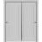 Sliding Closet Bypass Doors 60 x 80 with hardware | Quadro 4111 White Silk | Sturdy Rails Moldings Trims Set | Kitchen Wooden Solid Bedroom Wardrobe Doors  Matte Grey