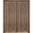 Sliding Closet Bypass Doors 60 x 80 with hardware | Quadro 4111 White Silk | Sturdy Rails Moldings Trims Set | Kitchen Wooden Solid Bedroom Wardrobe Doors  Walnut