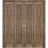 Sliding Closet Double Bi-fold Doors | Quadro 4111 White Silk | Sturdy Tracks Moldings Trims Hardware Set | Wood Solid Bedroom Wardrobe Doors  Walnut