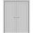 French Double Panel Doors with Hardware | Quadro 4111 Ginger Ash | Panel Frame Trims | Bathroom Bedroom Interior Sturdy Door Matte Grey