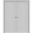 French Double Pocket Doors | Quadro 4111 Ginger Ash | Kit Trims Rail Hardware | Solid Wood Interior Pantry Kitchen Bedroom Sliding Closet Sturdy Door Matte Grey