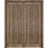 French Double Pocket Doors | Quadro 4111 Ginger Ash | Kit Trims Rail Hardware | Solid Wood Interior Pantry Kitchen Bedroom Sliding Closet Sturdy Door Walnut