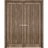 French Double Panel Doors with Hardware | Quadro 4111 Ginger Ash | Panel Frame Trims | Bathroom Bedroom Interior Sturdy Door Walnut