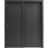 Sliding Closet Bypass Doors 60 x 80 with hardware | Quadro 4111 White Silk | Sturdy Rails Moldings Trims Set | Kitchen Wooden Solid Bedroom Wardrobe Doors  Black Matte