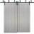Barn Bypass Doors 6.6ft Hardware | Quadro 4111 Walnut | Sturdy Heavy Duty Rails Kit Steel Set | Double Sliding Lite Panel Door Ginger Ash
