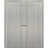 French Double Pocket Doors | Quadro 4111 Ginger Ash | Kit Trims Rail Hardware | Solid Wood Interior Pantry Kitchen Bedroom Sliding Closet Sturdy Door Ginger Ash