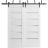 Barn Bypass Doors with 6.6ft Hardware | Quadro 4117 White Silk with Frosted Glass | Sturdy Heavy Duty Rails Kit Steel Set | Double Sliding Lite Panel Door White
