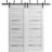 Sliding Closet Barn Bypass Doors | Quadro 4445 Light Grey Oak with Frosted Glass | Sturdy 6.6ft Rails Hardware Set | Wood Solid Bedroom Wardrobe Doors  White