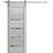 Sturdy Barn Door | Quadro 4445 Nordic White with Frosted Glass | 6.6FT Silver Rail Hangers Heavy Hardware Set | Solid Panel Interior Doors Light Grey Oak