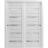 Sliding Closet Bypass Doors | Quadro 4445 White Silk with Frosted Glass | Sturdy Rails Moldings Trims Hardware Set | Wood Solid Bedroom Wardrobe Doors  White