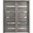 Sliding Closet Bypass Doors | Quadro 4445 White Silk with Frosted Glass | Sturdy Rails Moldings Trims Hardware Set | Wood Solid Bedroom Wardrobe Doors  Nebraska Grey