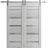 Sturdy Double Barn Door | Quadro 4445 Nebraska Grey with Frosted Glass | Silver 13FT Rail Hangers Heavy Set | Solid Panel Interior Doors Light Grey Oak