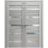 Solid French Double Doors | Quadro 4445 Nordic White with Frosted Glass | Wood Solid Panel Frame Trims | Closet Bedroom Sturdy Doors  Light Grey Oak