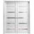 Sliding French Double Pocket Doors | Quadro 4445 White Silk with Frosted Glass | Kit Trims Rail Hardware | Solid Wood Interior Bedroom Sturdy Doors Nordic White