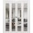 Sliding Closet Double Bi-fold Doors | Lucia 2166 Matte Black with Clear Glass | Sturdy Tracks Moldings Trims Hardware Set | Wood Solid Bedroom Wardrobe Doors  White