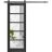 Sturdy Barn Door | Quadro 4522 Matte Black with Clear Glass | 6.6FT Rail Hangers Heavy Hardware Set | Solid Panel Interior Doors Black Matte