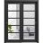 Sliding Closet Bypass Doors | Quadro 4522 White Silk with Clear Glass | Sturdy Rails Moldings Trims Hardware Set | Wood Solid Bedroom Wardrobe Doors  Black Matte