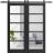 Sturdy Double Barn Door | Quadro 4522 White Silk with Clear Glass | 13FT Rail Hangers Heavy Set | Solid Panel Interior Doors Black Matte