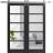 Sturdy Double Barn Door | Quadro 4522 Matte Black with Clear Glass | Silver 13FT Rail Hangers Heavy Set | Solid Panel Interior Doors Black Matte