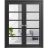 French Double Panel Lite Doors with Hardware | Quadro 4522 White Silk with Clear Glass | Panel Frame Trims | Bathroom Bedroom Interior Sturdy Door Black Matte