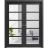 Sliding French Double Pocket Doors | Quadro 4522 Matte Black with Clear Glass | Kit Trims Rail Hardware | Solid Wood Interior Bedroom Sturdy Doors Black Matte