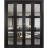 Sliding Closet Double Bi-fold Doors | Lucia 2555 Matte Black with Clear Glass | Sturdy Tracks Moldings Trims Hardware Set | Wood Solid Bedroom Wardrobe Doors  Black Matte