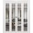 Sliding Closet Double Bi-fold Doors | Lucia 2266 White Silk with Clear Glass and Aluminum Strips | Sturdy Tracks Moldings Trims Hardware Set | Wood Solid Bedroom Wardrobe Doors White