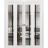 Sliding Closet Double Bi-fold Doors | Lucia 2566 White Silk with Clear Glass and Aluminum Strips | Sturdy Tracks Moldings Trims Hardware Set | Wood Solid Bedroom Wardrobe Doors White