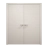 Interior Solid French Double Doors 84 x 84 inches | Ego 5000 Cognac Oak Veneer | Wood Interior Solid Panel Frame | Closet Bedroom Modern Doors EGO Painted White Oak
