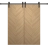 Modern Double Barn Door 36 x 84 inches | Ego 5005 Marble Oak | 13FT Rail Track Set | Solid Panel Interior Doors EGO Natural Oak