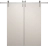 Modern Double Barn Door 36 x 80 inches | Ego 5005 Painted White Oak | 13FT Silver Rail Track Set | Solid Panel Interior Doors EGO Painted White Oak