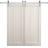 Modern Double Barn Door 36 x 80 inches | Ego 5006 Cognac Oak Veneer | 13FT Silver Rail Track Set | Solid Panel Interior Doors EGO Painted White Oak