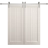 Modern Double Barn Door 56 x 80 inches | Ego 5006 Cognac Oak Veneer | 13FT Silver Rail Track Set | Solid Panel Interior Doors EGO Painted White Oak
