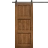 Modern Barn Door 18 x 80 inches | Ego 5010 Painted Black Oak | 6.6FT Rail Track Heavy Hardware Set | Solid Panel Interior Doors EGO Cognac Oak