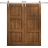 Modern Double Barn Door 36 x 80 inches | Ego 5010 Painted Black Oak | 13FT Silver Rail Track Set | Solid Panel Interior Doors EGO Cognac Oak