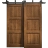 Sliding Closet Barn Bypass Doors 36 x 80 inches | Ego 5010 Cognac Oak Veneer | Modern 6.6ft Rails Hardware Set | Wood Solid Bedroom Wardrobe Doors EGO Cognac Oak