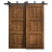 Sliding Closet Barn Bypass Doors 56 x 80 inches | Ego 5010 Painted Grey Oak | Modern 6.6ft Rails Hardware Set | Wood Solid Bedroom Wardrobe Doors EGO Cognac Oak
