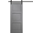 Modern Barn Door 18 x 80 inches | Ego 5010 Painted Black Oak | 6.6FT Rail Track Heavy Hardware Set | Solid Panel Interior Doors EGO Painted Grey Oak