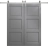 Modern Double Barn Door 36 x 80 inches | Ego 5010 Painted Black Oak | 13FT Silver Rail Track Set | Solid Panel Interior Doors EGO Painted Grey Oak